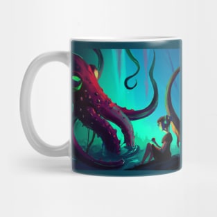 Girl Relaxes to Some Music in the Kraken's Lair Mug